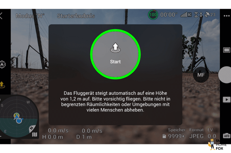 Die DJI Air 2S wird über die DJI Fly App gestartet